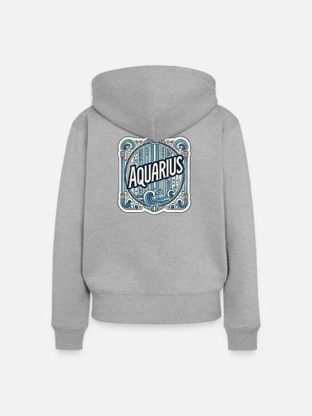 Wassermann Sternbild Konstellation Design - Frauen Premium Bio Zip Hoodie - Grau meliert