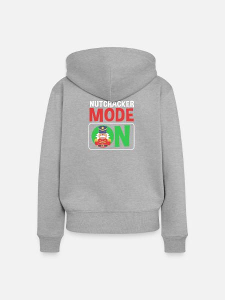 Nussknacker Weihnachten - Frauen Premium Bio Zip Hoodie - Grau meliert