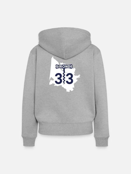 Gironde 33 - Frauen Premium Bio Zip Hoodie - Grau meliert