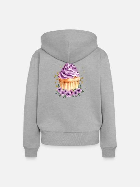 Cupcake - Frauen Premium Bio Zip Hoodie - Grau meliert