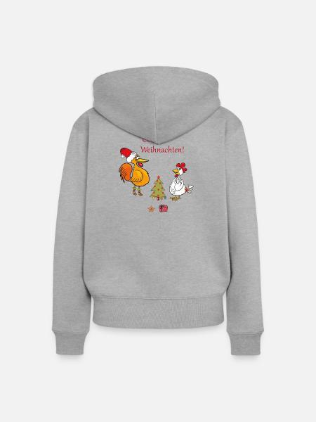 Coole Weihnachten  - Frauen Premium Bio Zip Hoodie - Grau meliert