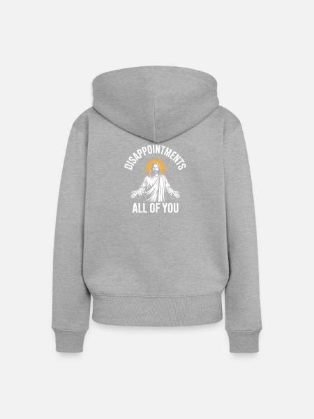 Enttäuschungen euch allen - Frauen Premium Bio Zip Hoodie - Grau meliert