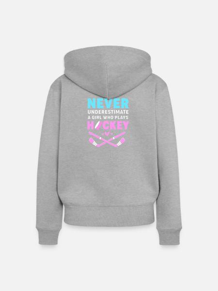 Para Eishockey Handicap - Frauen Premium Bio Zip Hoodie - Grau meliert