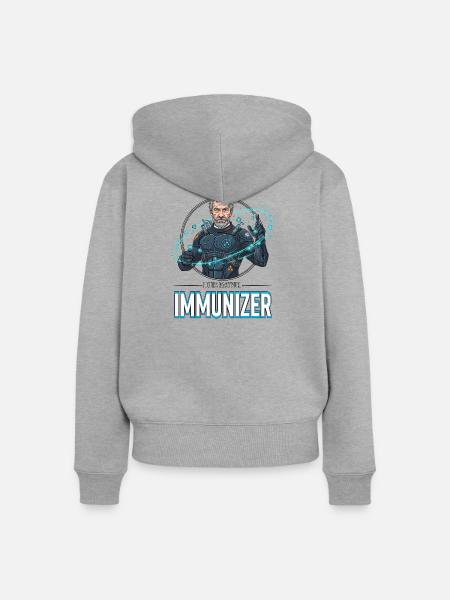 Pasteur-Immunizer-Rüstung - Frauen Premium Bio Zip Hoodie - Grau meliert