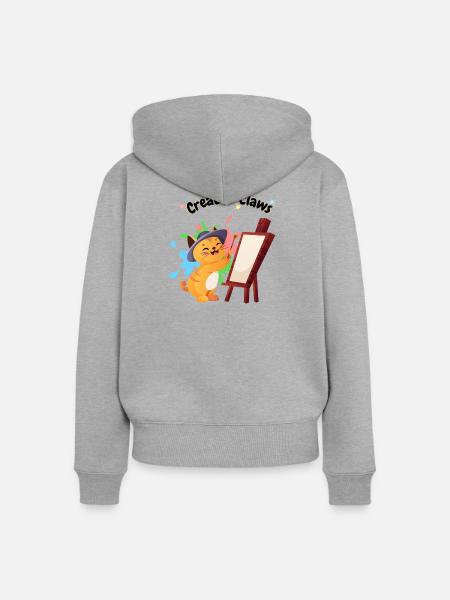 creative_claws - Frauen Premium Bio Zip Hoodie - Grau meliert