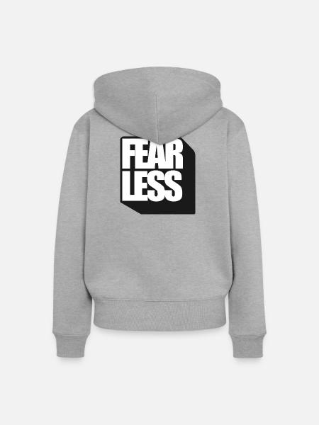Furchtlose, kühne Typografie - Frauen Premium Bio Zip Hoodie - Grau meliert