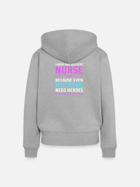 Entbindung Hebamme - Frauen Premium Bio Zip Hoodie - Grau meliert