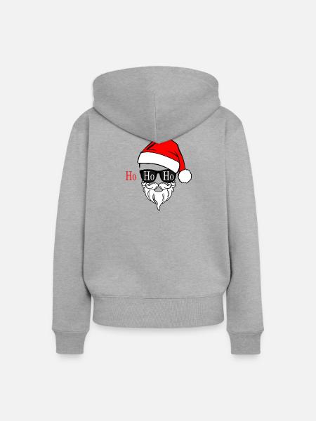 Santa_Claus - Frauen Premium Bio Zip Hoodie - Grau meliert
