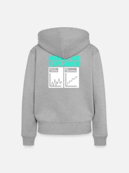 Marketing Manager - Frauen Premium Bio Zip Hoodie - Grau meliert