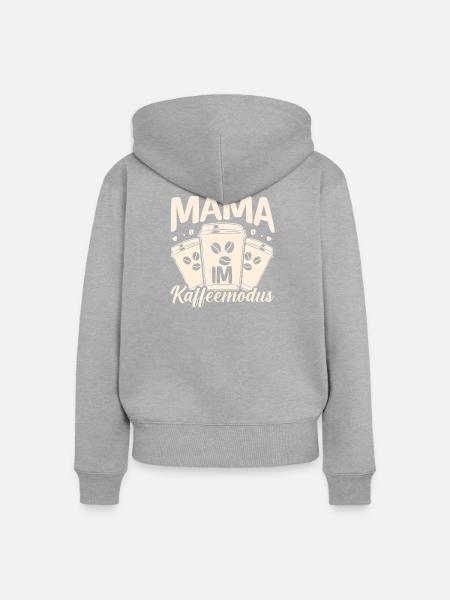 Kaffee Kaffeeliebhaber Mutter Mama - Frauen Premium Bio Zip Hoodie - Grau meliert