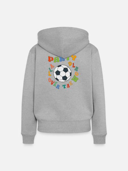 Kunterbunte Fußballparty Weltweit - Frauen Premium Bio Zip Hoodie - Grau meliert