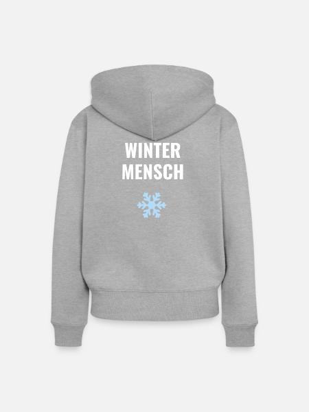 Wintermensch – Schlichtes Statement - Frauen Premium Bio Zip Hoodie - Grau meliert