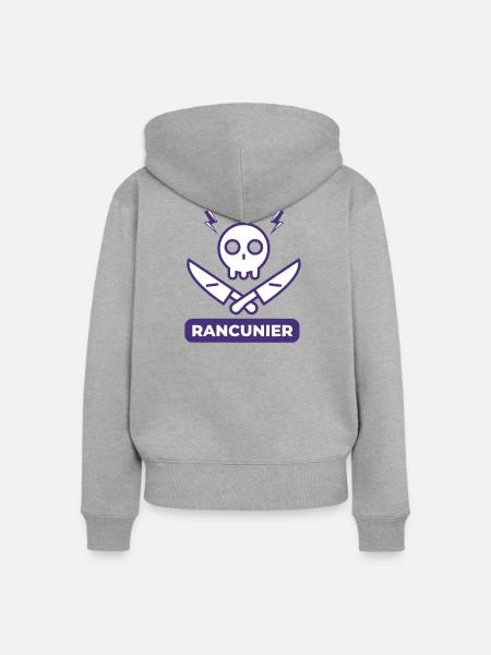 Verbittert - Frauen Premium Bio Zip Hoodie - Grau meliert
