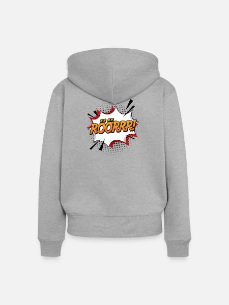 Rrööörrr - Frauen Premium Bio Zip Hoodie - Grau meliert