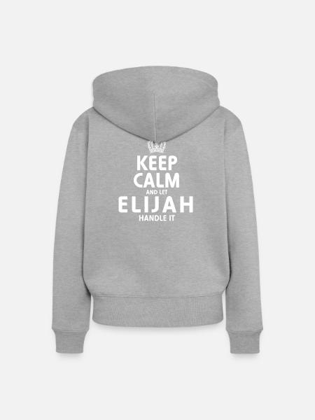 ELIJAH, regel das. - Frauen Premium Bio Zip Hoodie - Grau meliert
