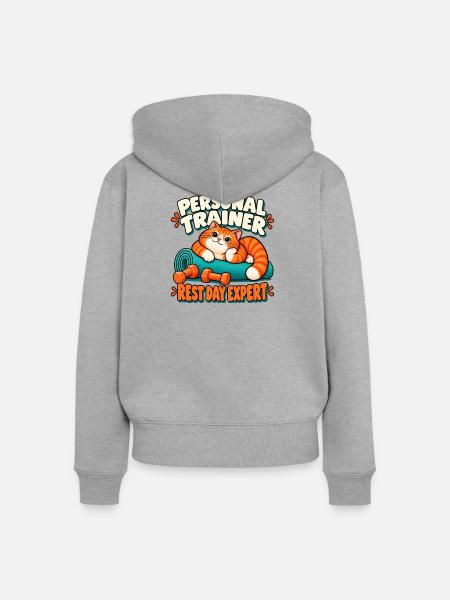 Personal Trainer - Frauen Premium Bio Zip Hoodie - Grau meliert
