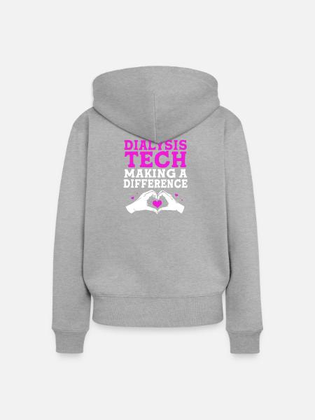 Dialyse-Techniker - Frauen Premium Bio Zip Hoodie - Grau meliert