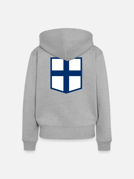 Finnland - Frauen Premium Bio Zip Hoodie - Grau meliert