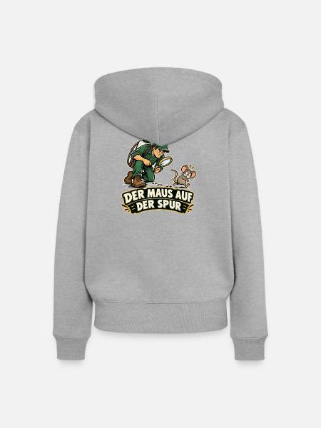 Der Maus auf der Spur - Frauen Premium Bio Zip Hoodie - Grau meliert