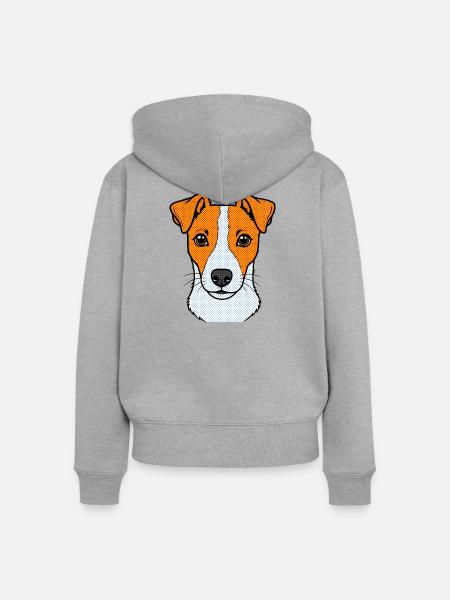 Jacky Hund - Frauen Premium Bio Zip Hoodie - Grau meliert