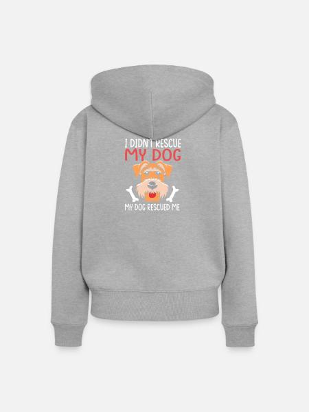 Airedale Terrier - Frauen Premium Bio Zip Hoodie - Grau meliert