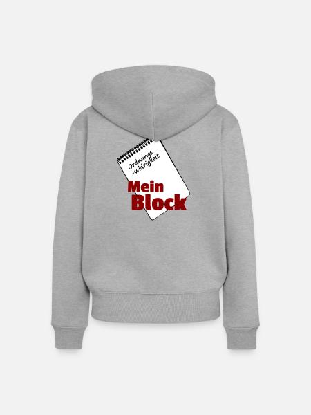 Mein Block - Frauen Premium Bio Zip Hoodie - Grau meliert