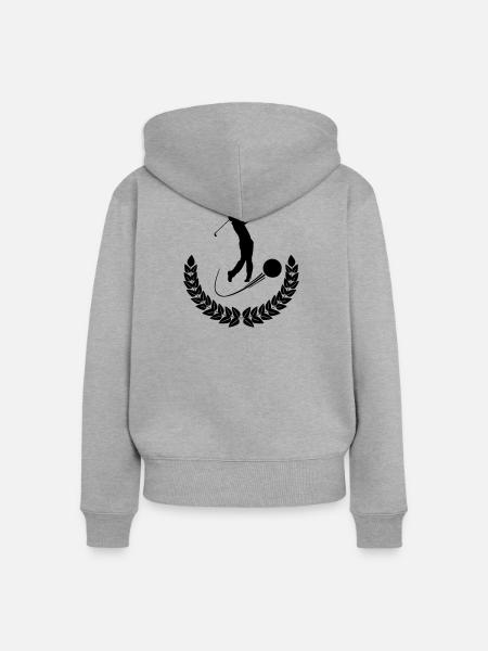 Golflorbeerkranz - Frauen Premium Bio Zip Hoodie - Grau meliert