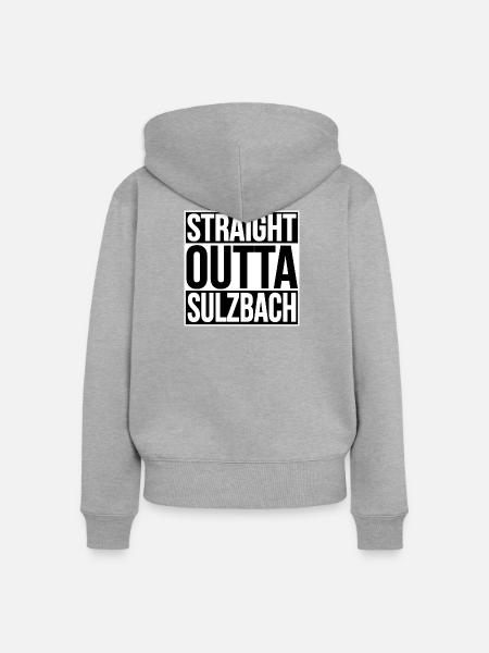 Straight Outta Sulzbach - Frauen Premium Bio Zip Hoodie - Grau meliert