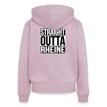 STRAIGHT OUTTA RHEINE - Women's Premium Organic Zip Hoodie - dusky pink - Back - Julia (174cm)