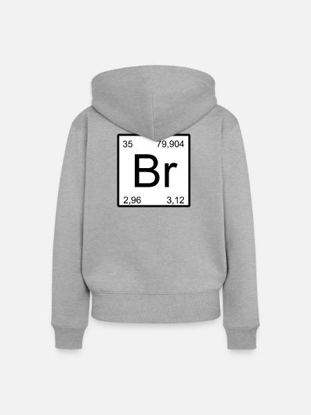 Brom Br Element Block Design - Frauen Premium Bio Zip Hoodie - Grau meliert