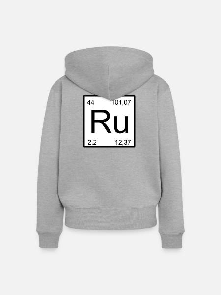 Ruthenium Element Minimalist - Frauen Premium Bio Zip Hoodie - Grau meliert