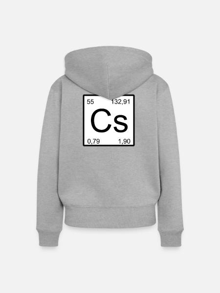 Cesium Element Quadrat - Frauen Premium Bio Zip Hoodie - Grau meliert