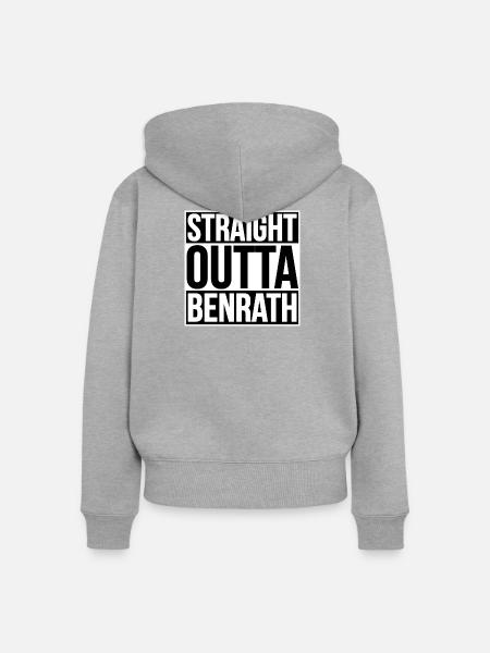Straight Outta Benrath - Frauen Premium Bio Zip Hoodie - Grau meliert