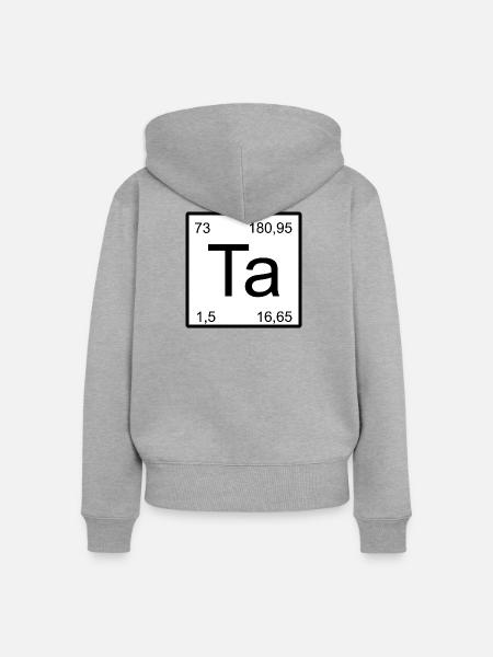 Ta Element Minimal Design - Frauen Premium Bio Zip Hoodie - Grau meliert