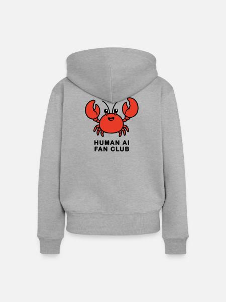 Human AI Fan Club - Frauen Premium Bio Zip Hoodie - Grau meliert