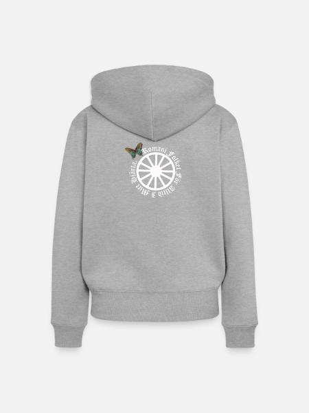 LennyhjulRomaniFolketivitfjerli - Frauen Premium Bio Zip Hoodie - Grau meliert