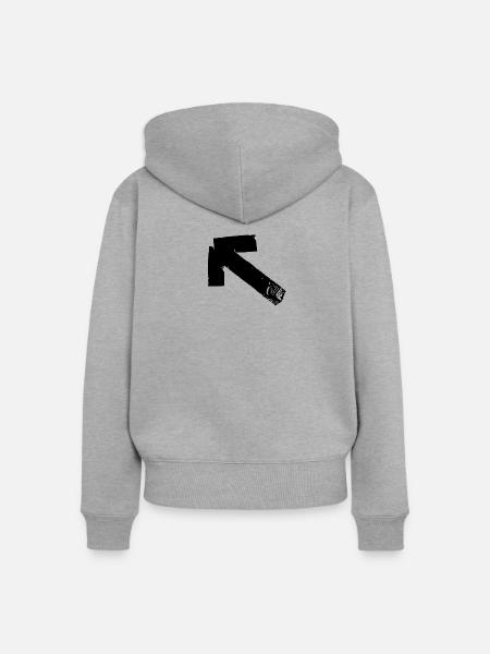 Pfeil oben links - Tape - Frauen Premium Bio Zip Hoodie - Grau meliert