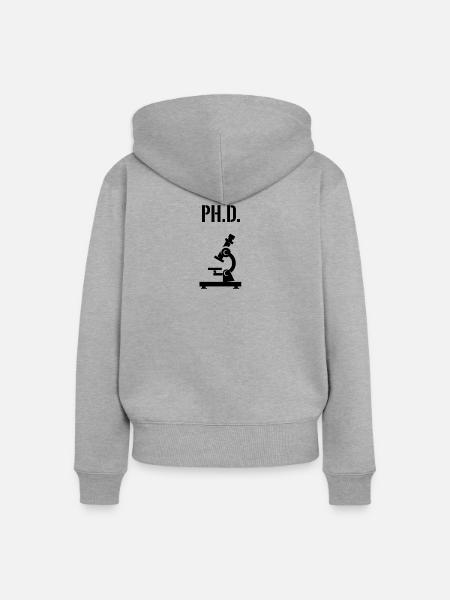 Ph.D. approved - Frauen Premium Bio Zip Hoodie - Grau meliert