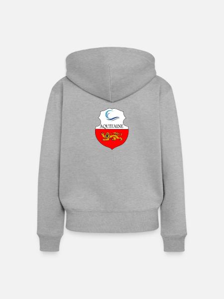 Aquitaine - Frauen Premium Bio Zip Hoodie - Grau meliert