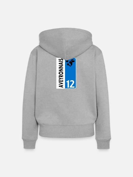 Aveyronnais - Frauen Premium Bio Zip Hoodie - Grau meliert