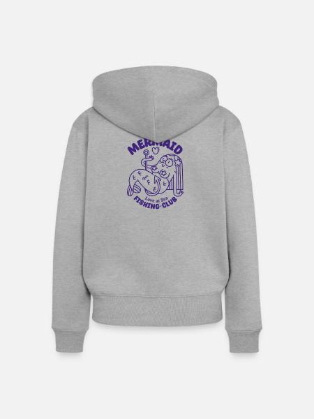 Liebe auf See - Frauen Premium Bio Zip Hoodie - Grau meliert