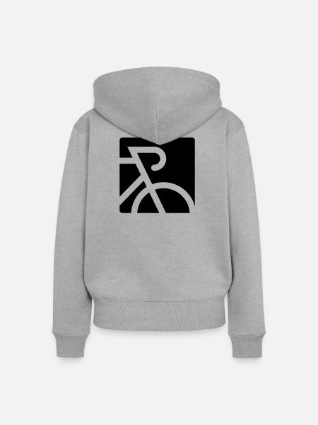 Stilisiertes Rennrad mit Dropbar - Frauen Premium Bio Zip Hoodie - Grau meliert