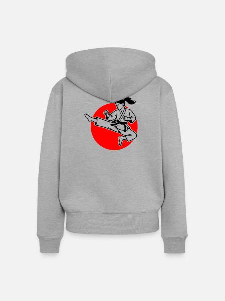 Tobi Geri - Frauen Premium Bio Zip Hoodie - Grau meliert