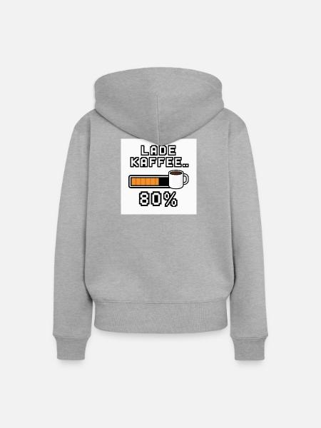 Lade Kaffee 80% - Frauen Premium Bio Zip Hoodie - Grau meliert
