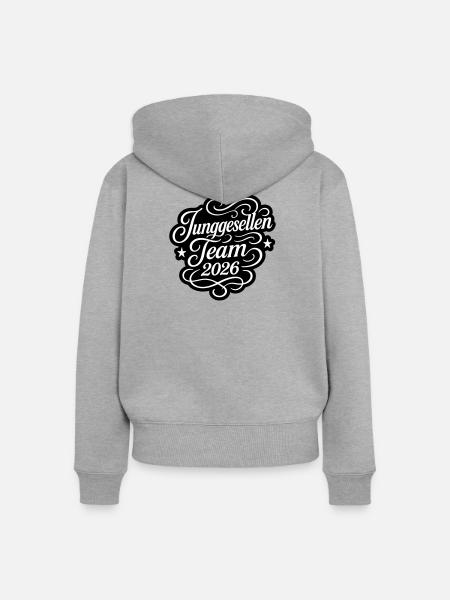 Junggesellen Team 2026 Jga - Frauen Premium Bio Zip Hoodie - Grau meliert