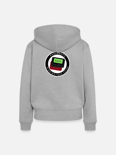 Pagerboys_logo - Frauen Premium Bio Zip Hoodie - Grau meliert
