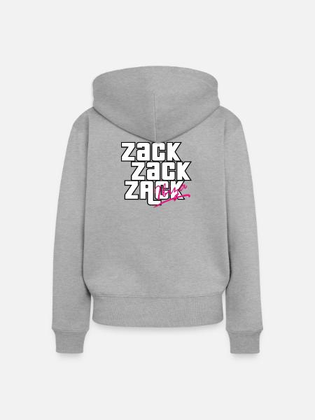 Zack Zack Zack - Frauen Premium Bio Zip Hoodie - Grau meliert