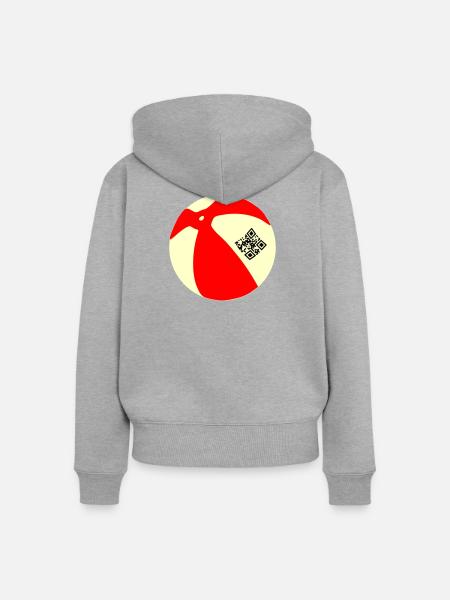 Ball QR - Frauen Premium Bio Zip Hoodie - Grau meliert