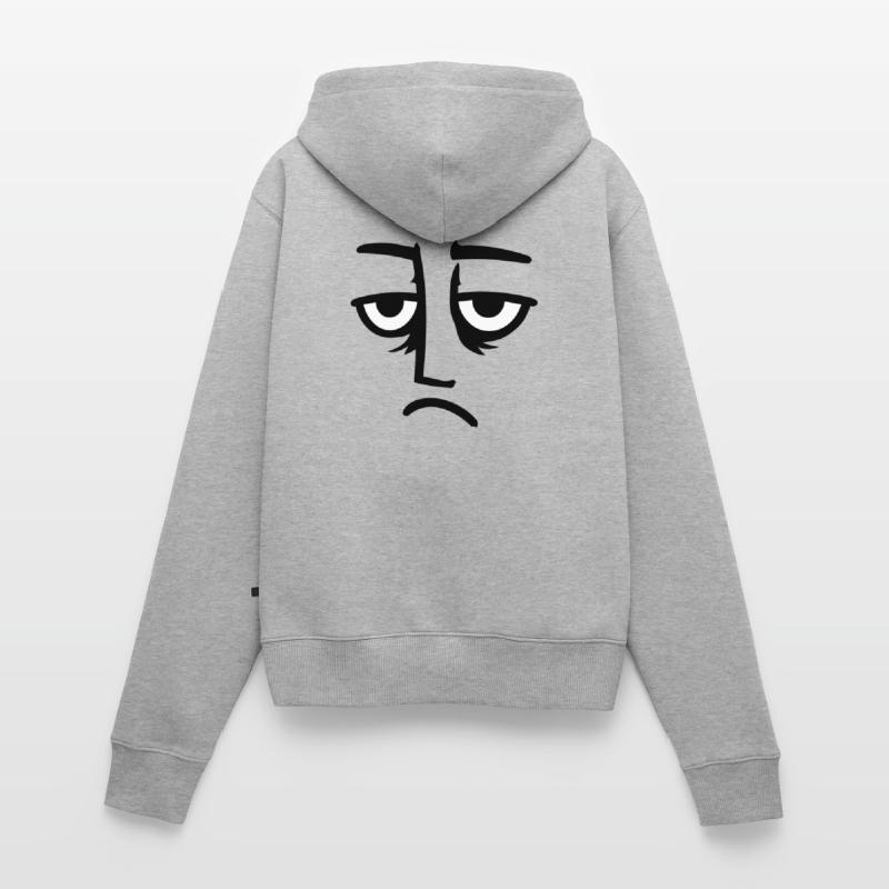 Grumpy sad disappointed face funny Women's Premium Organic Zip Hoodie