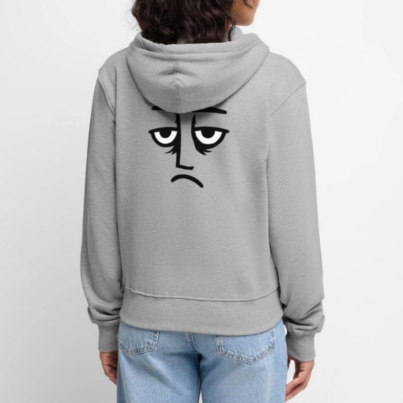 Grumpy sad disappointed face funny Women's Premium Organic Zip Hoodie